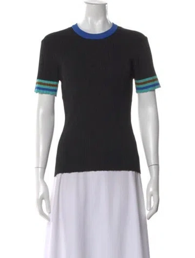 Pre-owned Wales Bonner Crew Neck Short Sleeve Top In Black