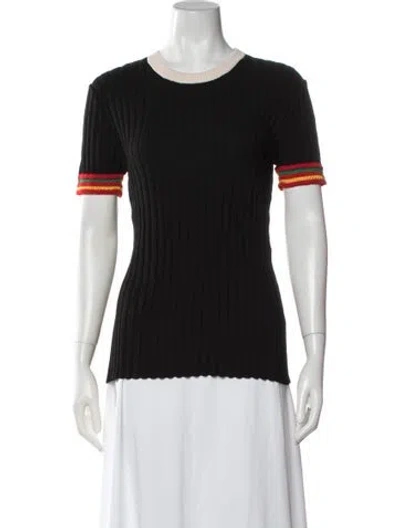 Pre-owned Wales Bonner Crew Neck Short Sleeve T-shirt In Black