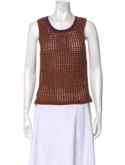 Pre-owned Wales Bonner Crew Neck Sleeveless Top In Brown