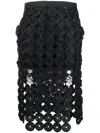 Wales Bonner Crochet-knit Skirt In Black
