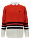 Wales Bonner 'cipher' Striped Long Sleeve Polo Shirt
