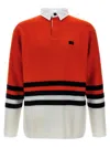 Wales Bonner 'cipher' Striped Long Sleeve Polo Shirt In Multicolour