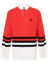 Wales Bonner 'cipher' Striped Long Sleeve Polo Shirt In 349 Multi