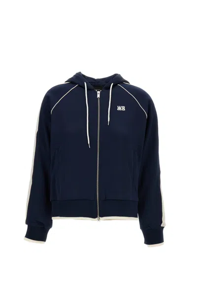 Wales Bonner Dark Blue Logo Hood Sweatshirt