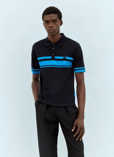Wales Bonner Dawn Logo Embroidered Polo Shirt In Blue