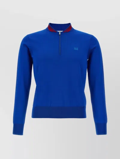 Wales Bonner 'day Knit Top' Sweater In Blue