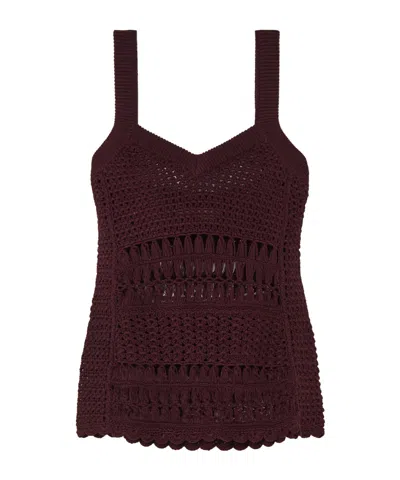 Wales Bonner Djembe Crocheted Cotton Tank In Brown