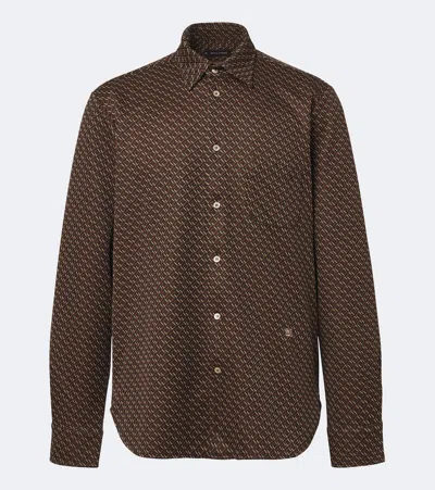Wales Bonner Doshi Button-down Jacquard-knit Shirt In Brown