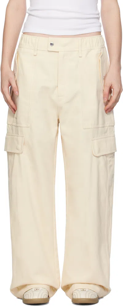 Wales Bonner Beige Adidas Originals Edition Twill Cargo Pants In Wonder White