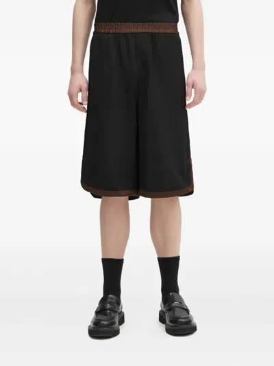 Wales Bonner Elasticated-waistband Panelled Shorts In Black