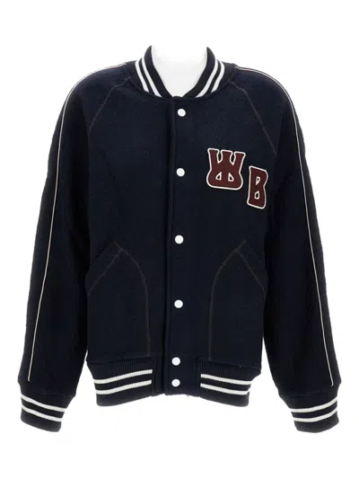 Wales Bonner Embroidered-logo Jacket In Blue
