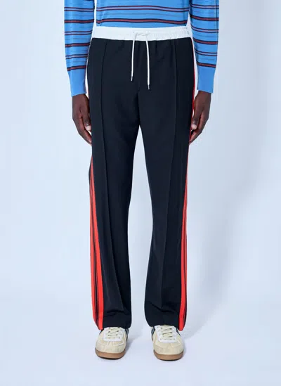 Wales Bonner Side-stripe Drawstring Trousers In Black