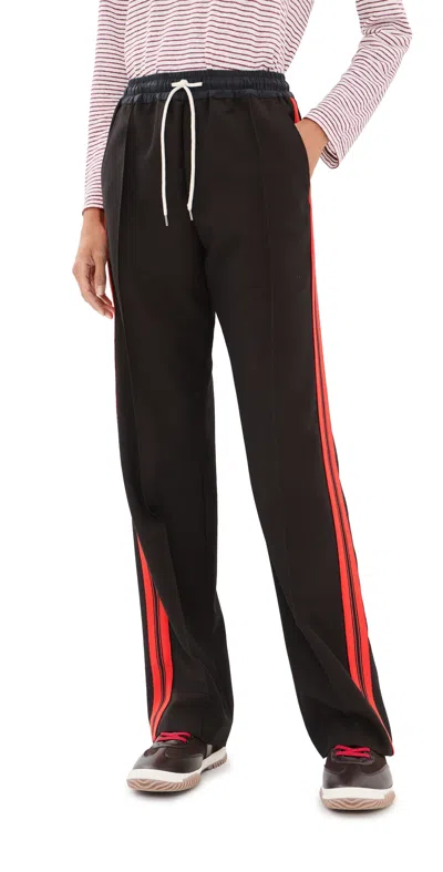 Wales Bonner Energy Striped Wool Track Pants In Black