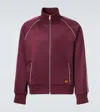 Wales Bonner Logo-embroidered Satin-jersey Track Jacket In Red