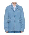 Shop Wales Bonner Eternity Button-down Suit Coat In Blue
