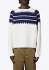 Wales Bonner Fair Isle Crewneck Sweater In Ivory