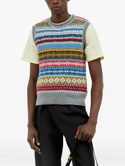Wales Bonner Fair-isle Pattern Sleeveless Vest In Multi
