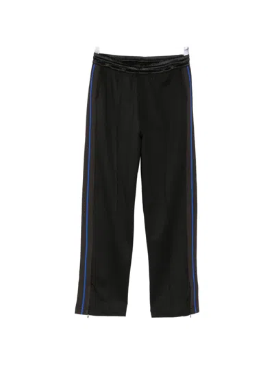 Wales Bonner Form Straight-leg Striped Jersey Sweatpants In Black
