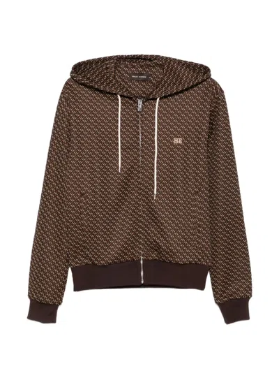 Wales Bonner 기하학 패턴 후드 집업 In Brown
