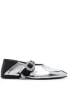 Wales Bonner Ballerina Buckle Ballet Flats In Grey