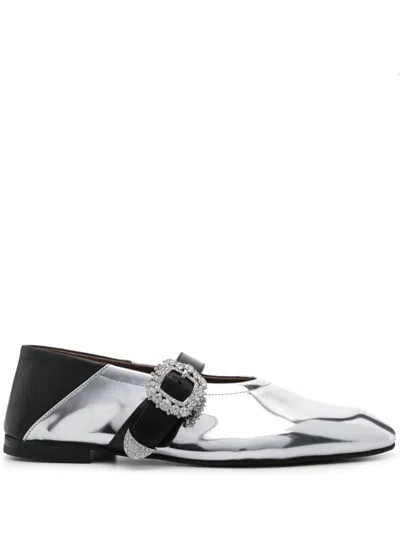 Wales Bonner Buckle Ballerina Flat In Silver