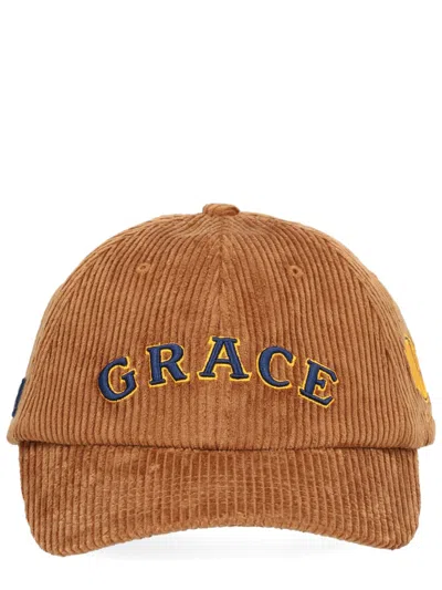 Wales Bonner Grace Corduroy Cap In Brown