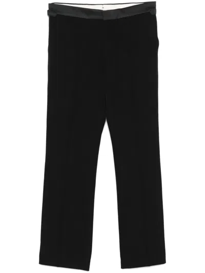 Wales Bonner Grain De Poudre Tailored Trousers In Black