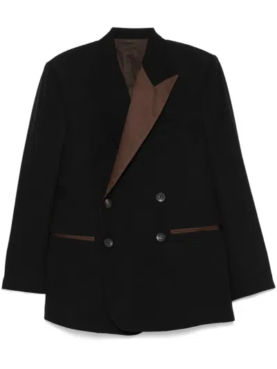 Wales Bonner Grain De Poudre Tuxedo Blazer In Black