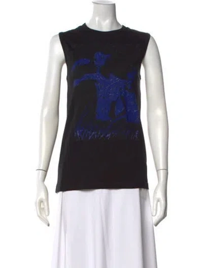 Pre-owned Wales Bonner Graphic Print Crew Neck Top W/ Tags In Black
