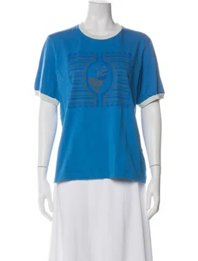 Pre-owned Wales Bonner Graphic Print Crew Neck T-shirt In Blue