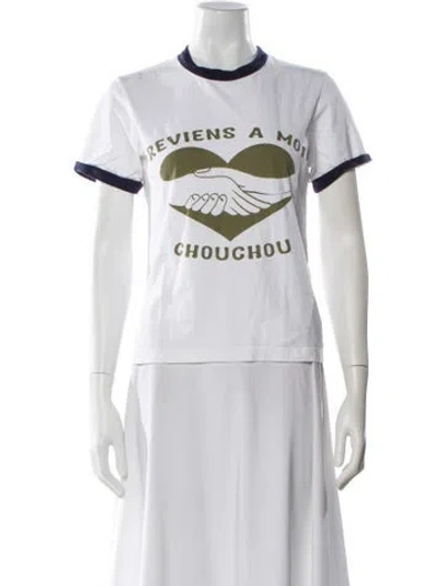 Pre-owned Wales Bonner Graphic Print Crew Neck T-shirt In White