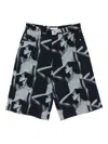 Wales Bonner Graphic-print Denim Shorts In Black