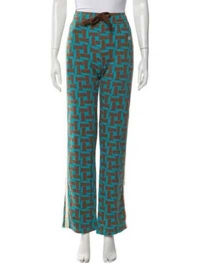 Pre-owned Wales Bonner Graphic Print Sweatpants In Blue
