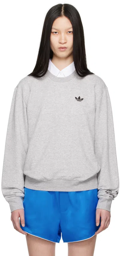 Wales Bonner Gray Adidas Originals Edition Sweatshirt In Medium Grey Heather