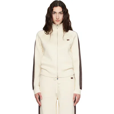 Wales Bonner Tide Logo-embroidered Knitted Jacket In White