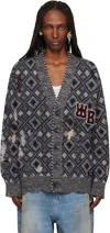 Wales Bonner Gray 'the Sibling' Cardigan In Gray