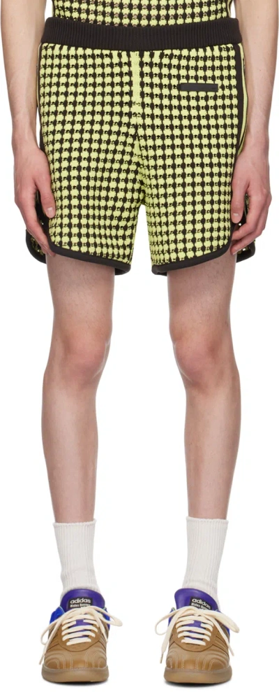 Wales Bonner Green & Brown Adidas Originals Edition Patch Shorts In Semi Frozen/brown