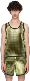Wales Bonner Green & Brown Adidas Originals Edition Ribbed Tank Top In Frozen Yellow/brown