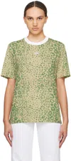 Wales Bonner Green Original T-shirt In Green Leopard