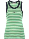 WALES BONNER GREEN STRIPED KNITTED TANK TOP