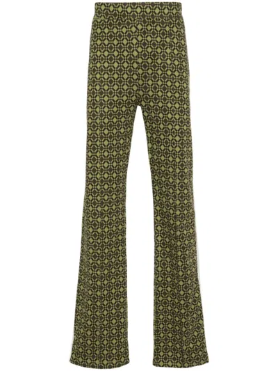 WALES BONNER GREEN TEXTURED TROUSERS