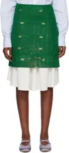 Wales Bonner Green Triumph Midi Skirt In Green Multi