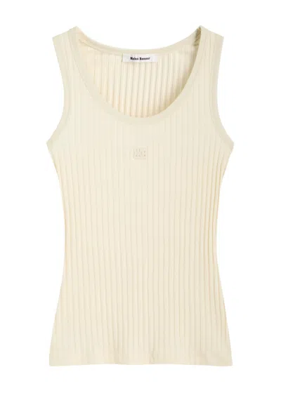 Wales Bonner Groove Ribbed-knit Tank In Beige