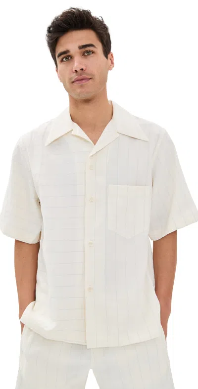Wales Bonner Highlife Bowling Shirt White/blue Stripe