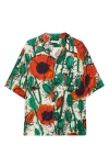 Wales Bonner 'highlife' Twill Bowling Shirt In Poppy Red