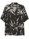 Wales Bonner Men's High Life Marble-print Camp Shirt In Black