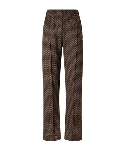Wales Bonner Mudra Jacquard-woven Jersey Mid-rise Straight-leg Track Pants In Brown