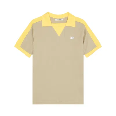 Pre-owned Wales Bonner Home Jersey Polo 'beige/yellow' | Tan | Men's Size L
