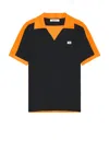 Wales Bonner Home Polo Shirt In Black & Orange