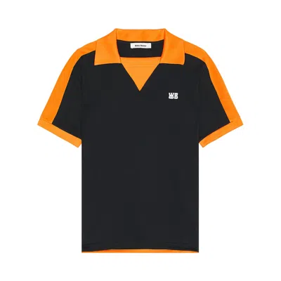 Pre-owned Wales Bonner Home Jersey Polo 'black/orange' | Men's Size L